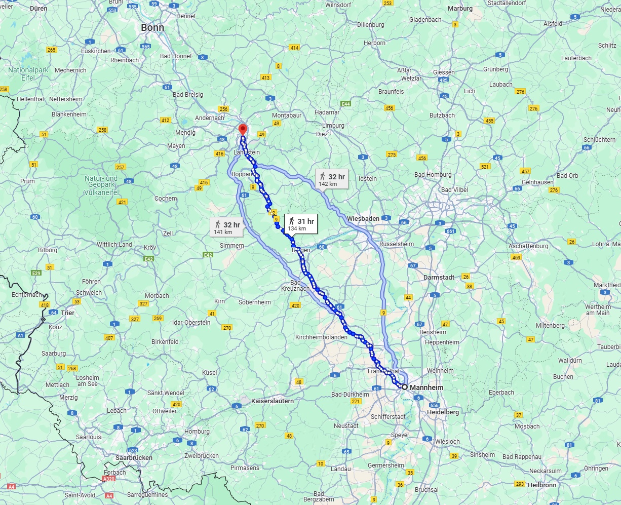 Anreise von Mannheim Zu Koblenz Über 