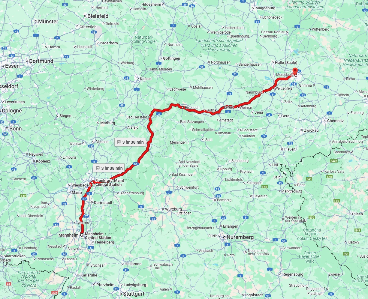 Anreise von Mannheim Zu Leipzig Über 