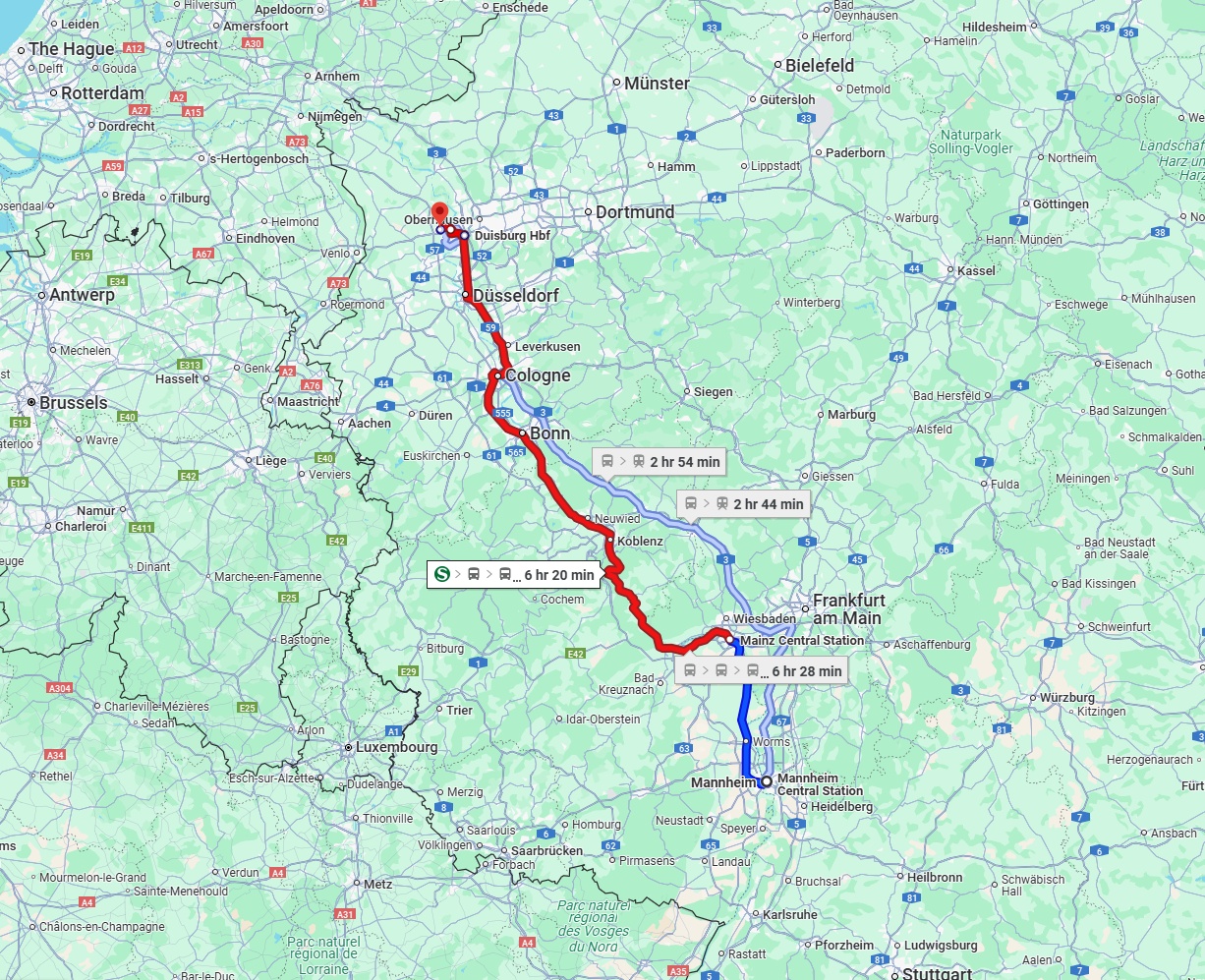 Anreise von Mannheim Zu Moers Über 