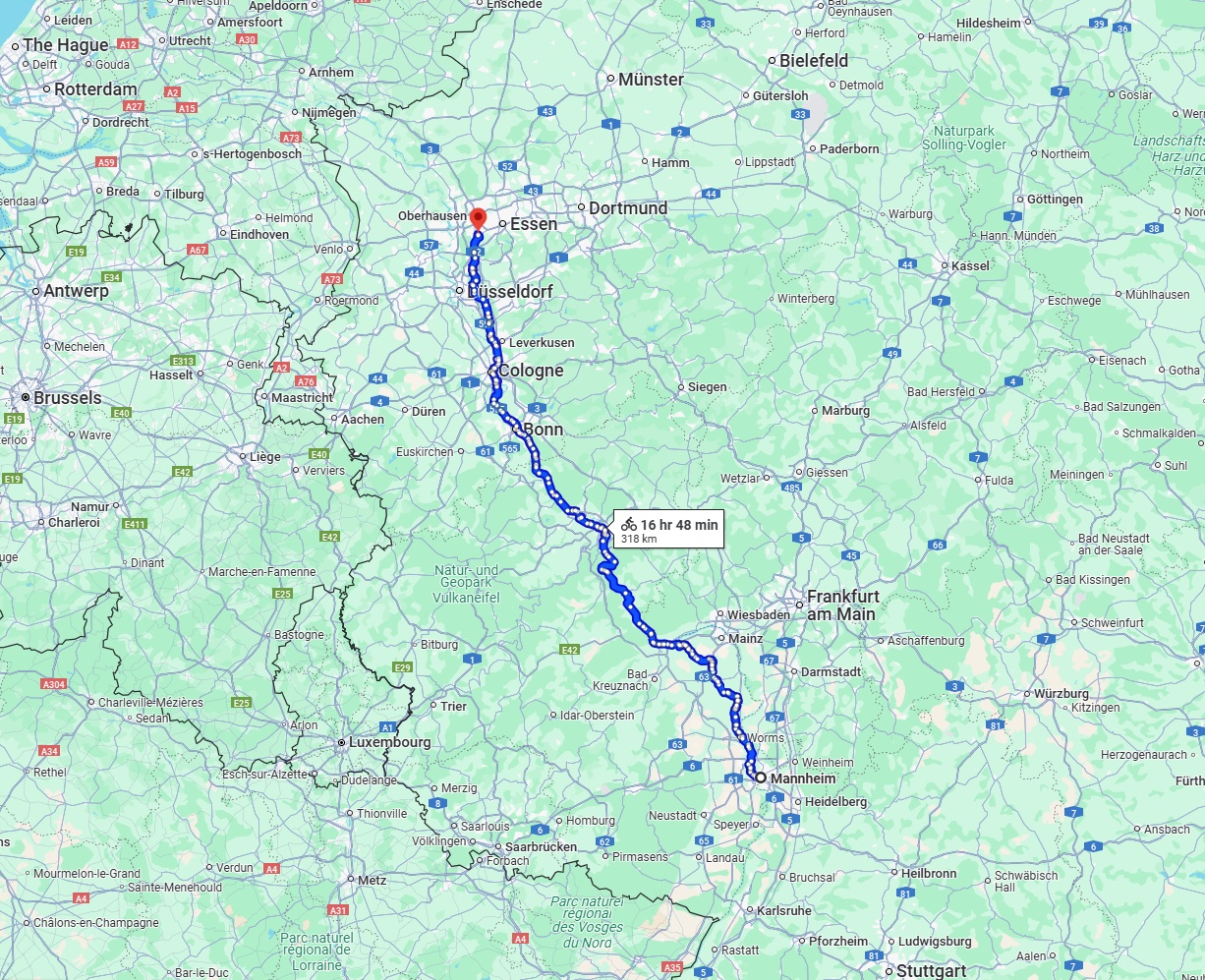 Anreise von Mannheim Zu Mülheim an der Ruhr Über 