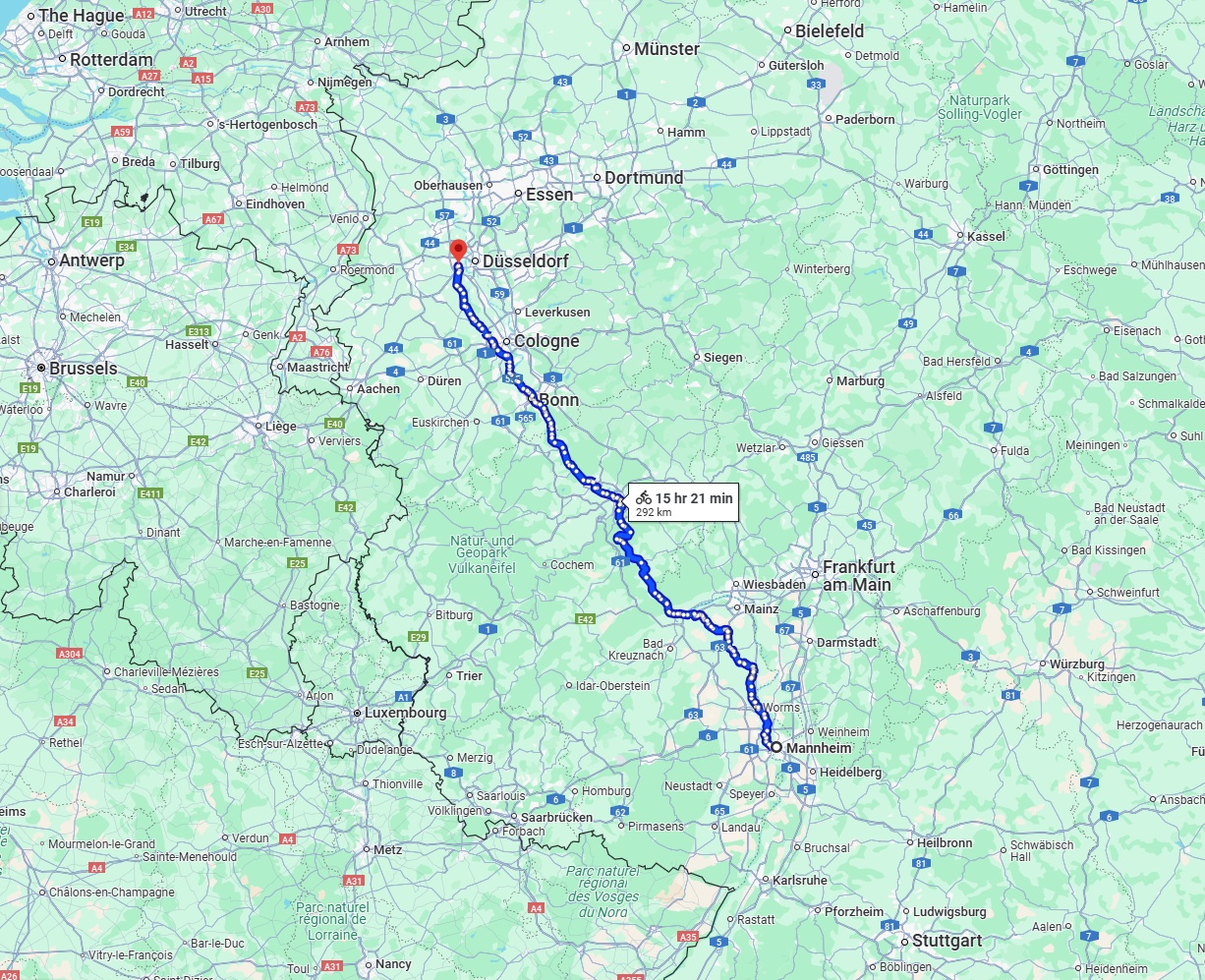 Anreise von Mannheim Zu Neuss Über 