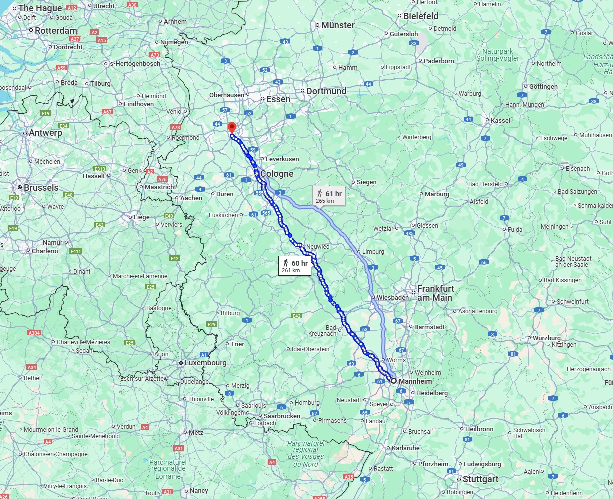Anreise von Mannheim Zu Neuss Über 