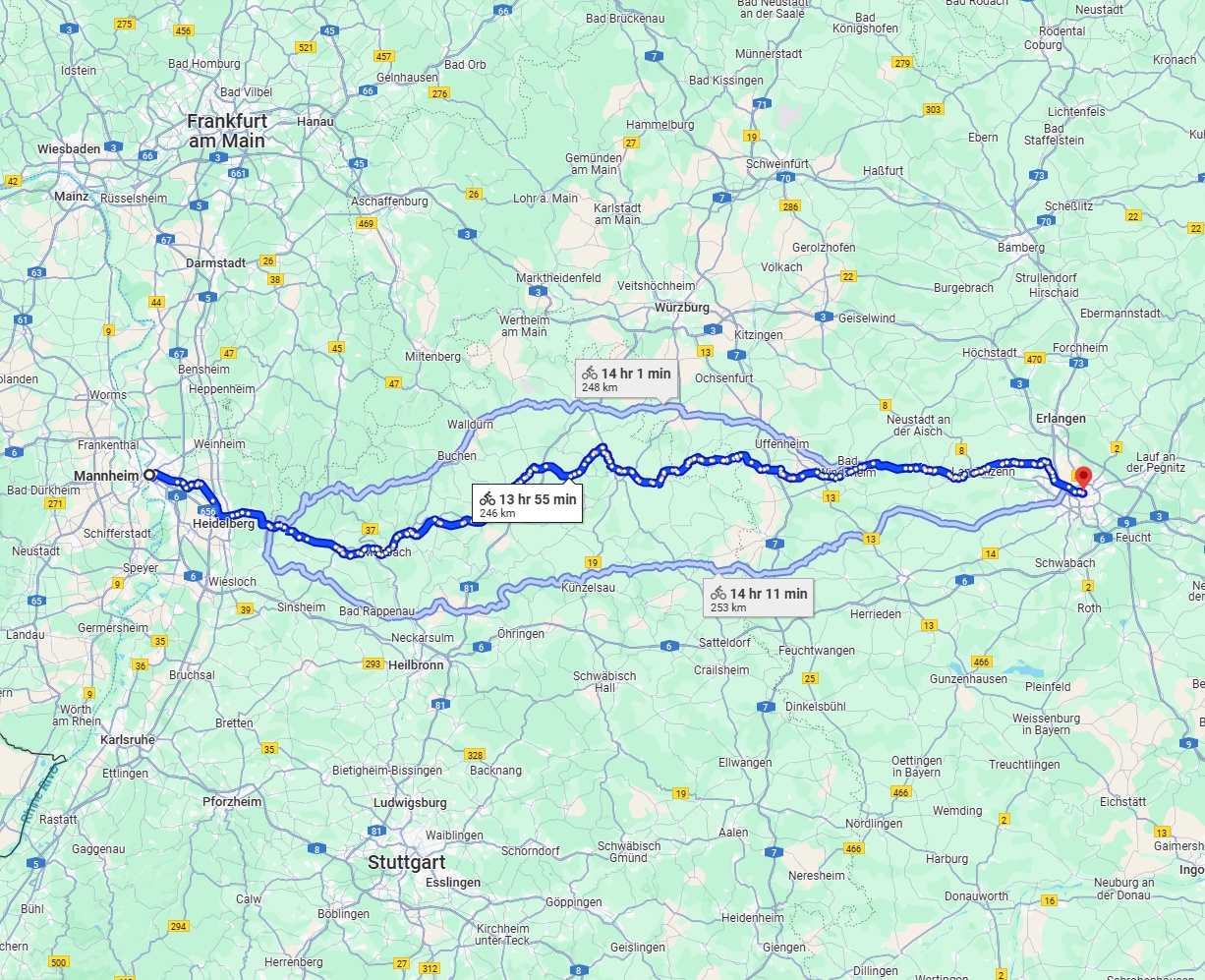 Anreise von Mannheim Zu Nürnberg Über 