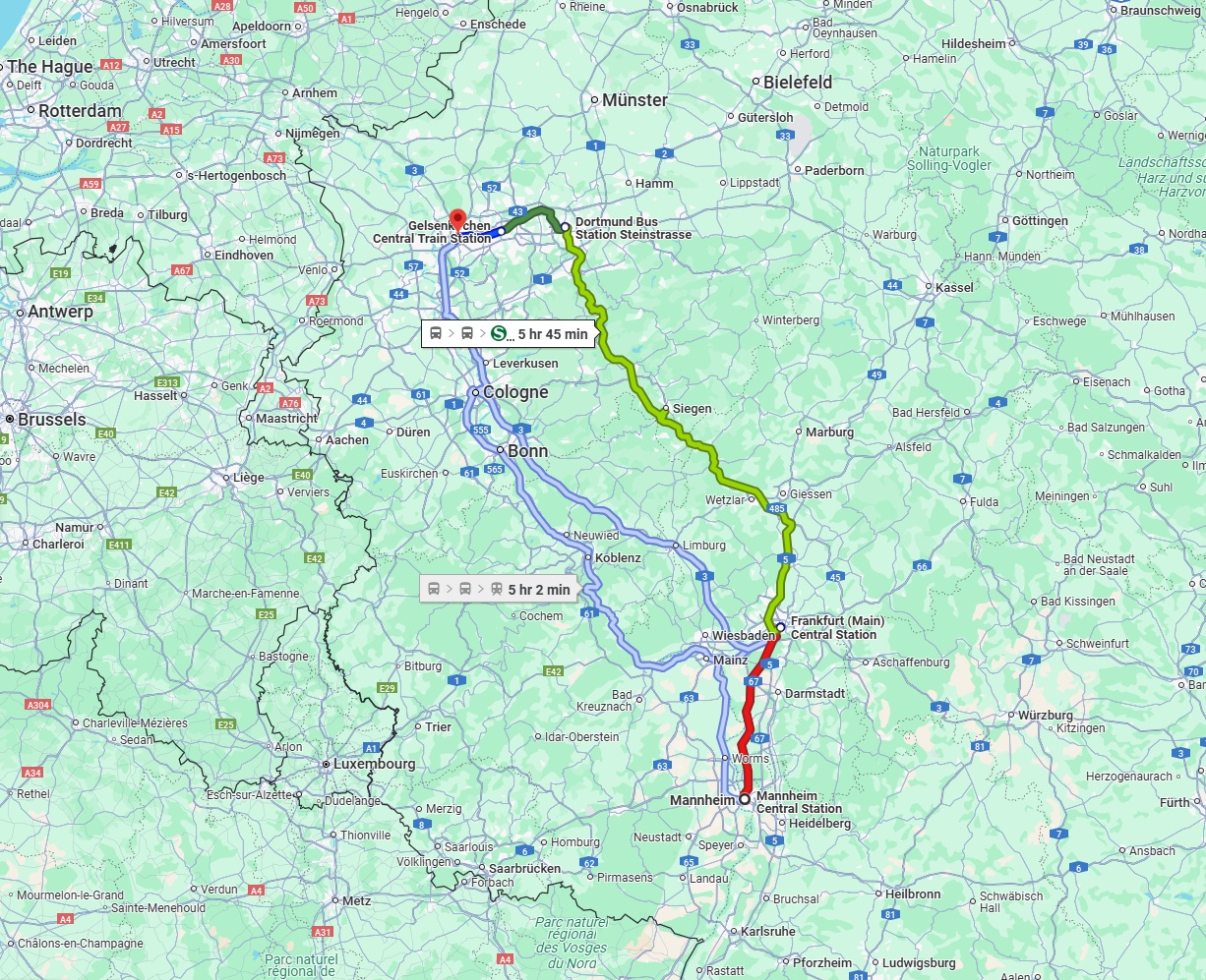 Anreise von Mannheim Zu Oberhausen Über 