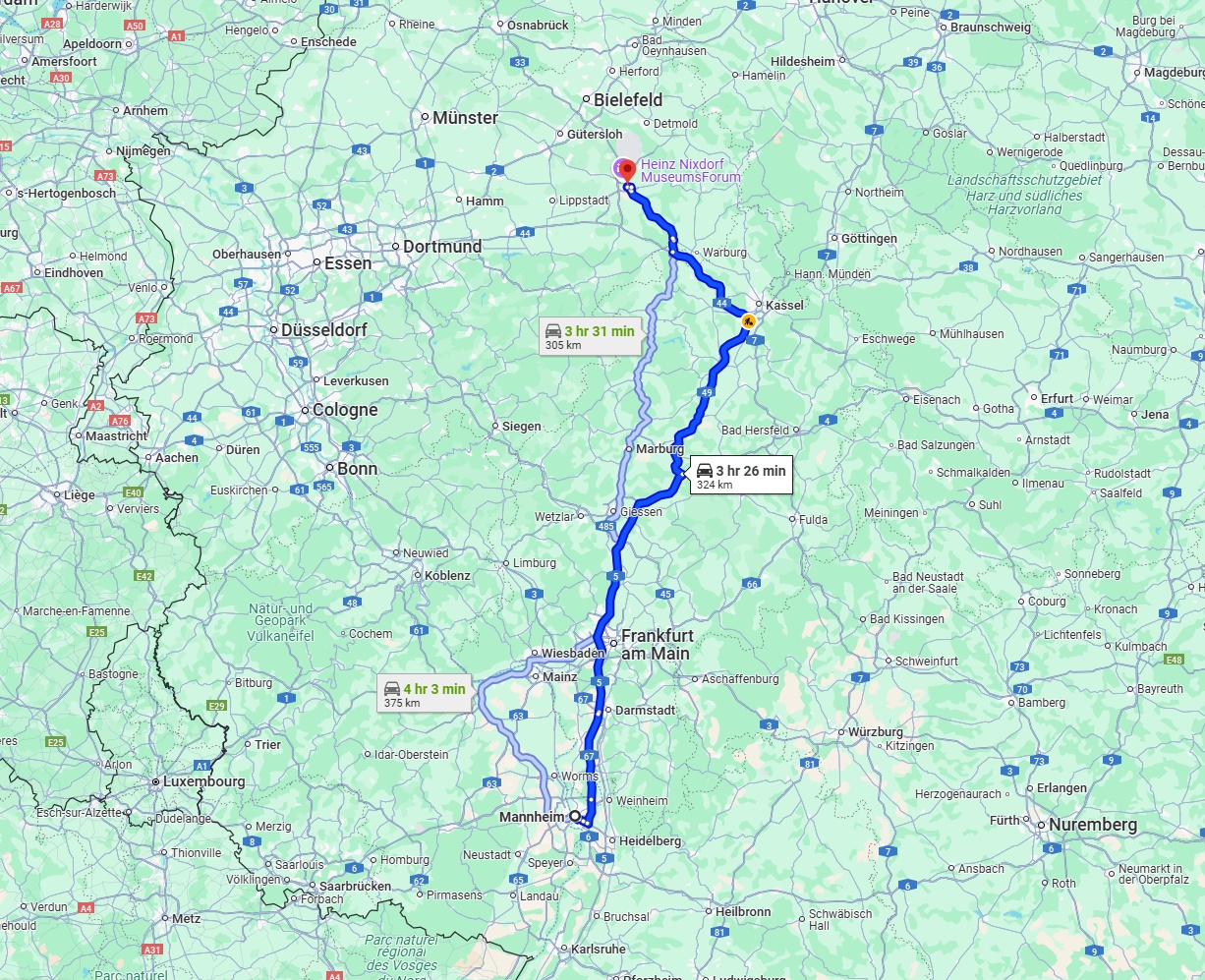 Anreise von Mannheim Zu Paderborn Über via A5