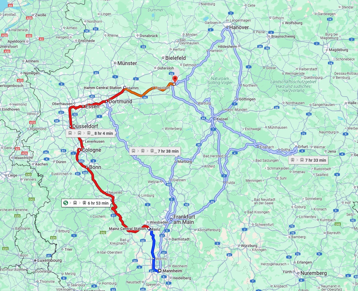Anreise von Mannheim Zu Paderborn Über 