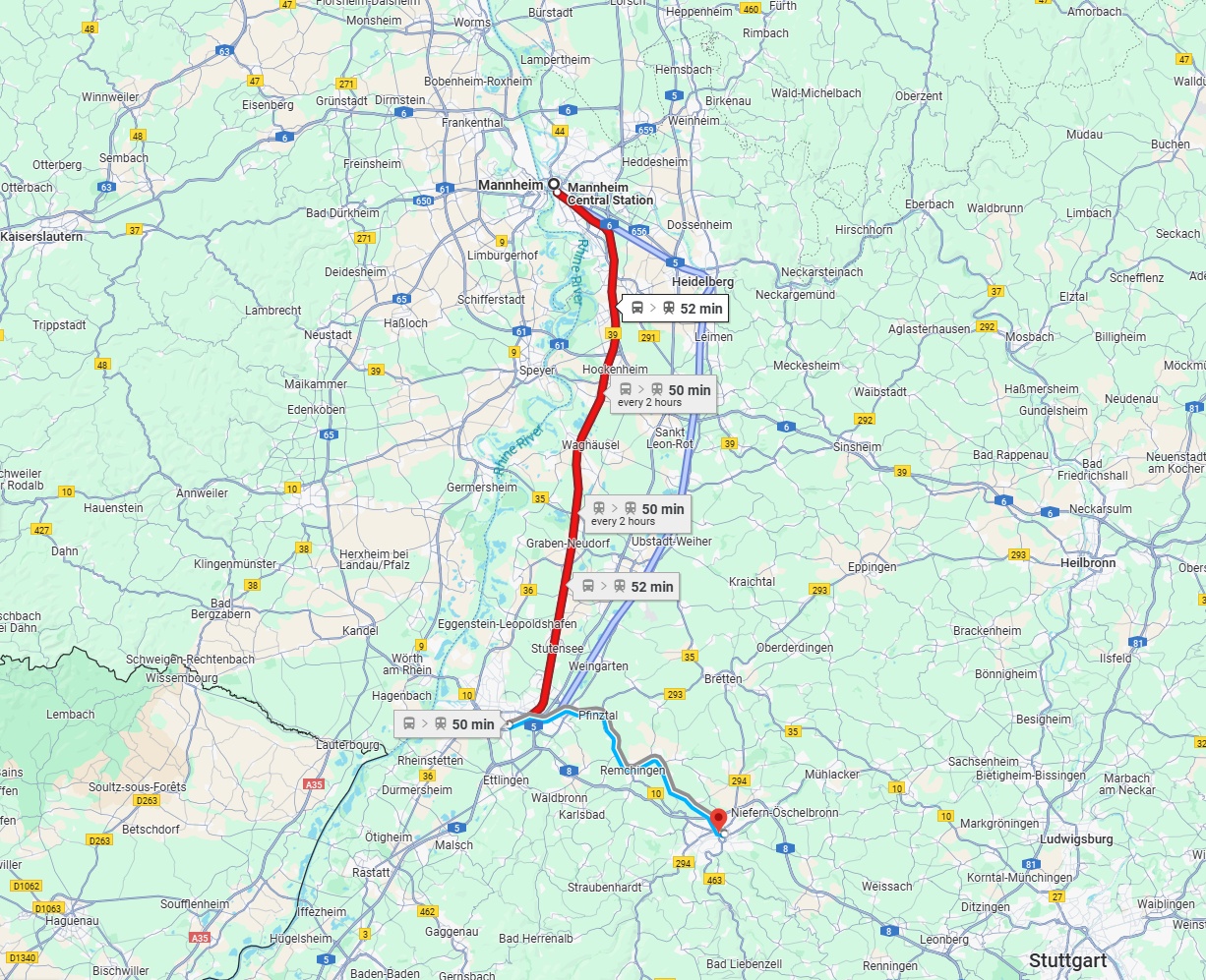 Anreise von Mannheim Zu Pforzheim Über 