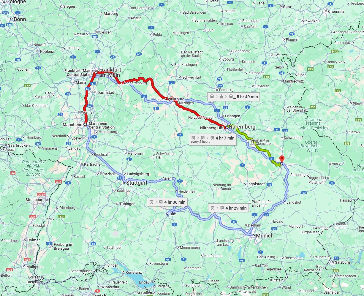 Anreise von Mannheim Zu Regensburg Über 