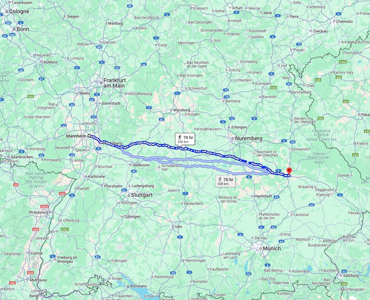 Anreise von Mannheim Zu Regensburg Über 