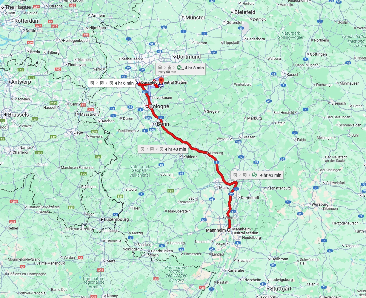 Anreise von Mannheim Zu Remscheid Über 