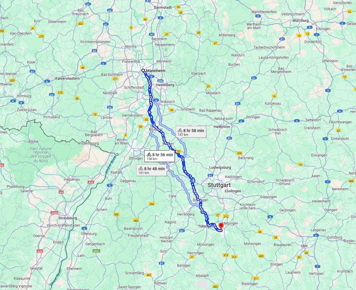 Anreise von Mannheim Zu Reutlingen Über 