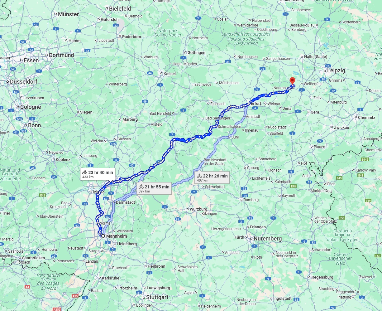 Anreise von Mannheim Zu Saale Über 