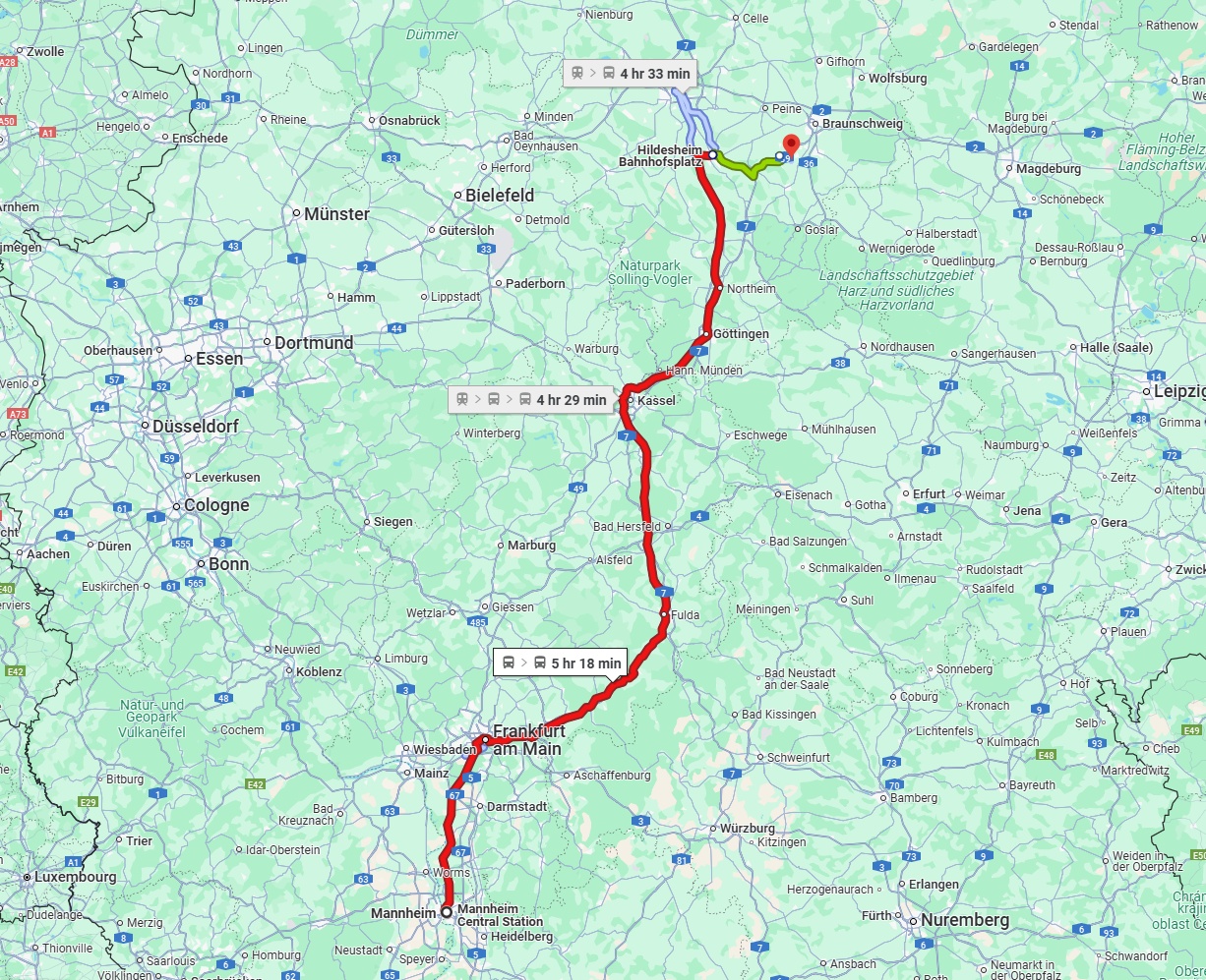 Anreise von Mannheim Zu Salzgitter Über 