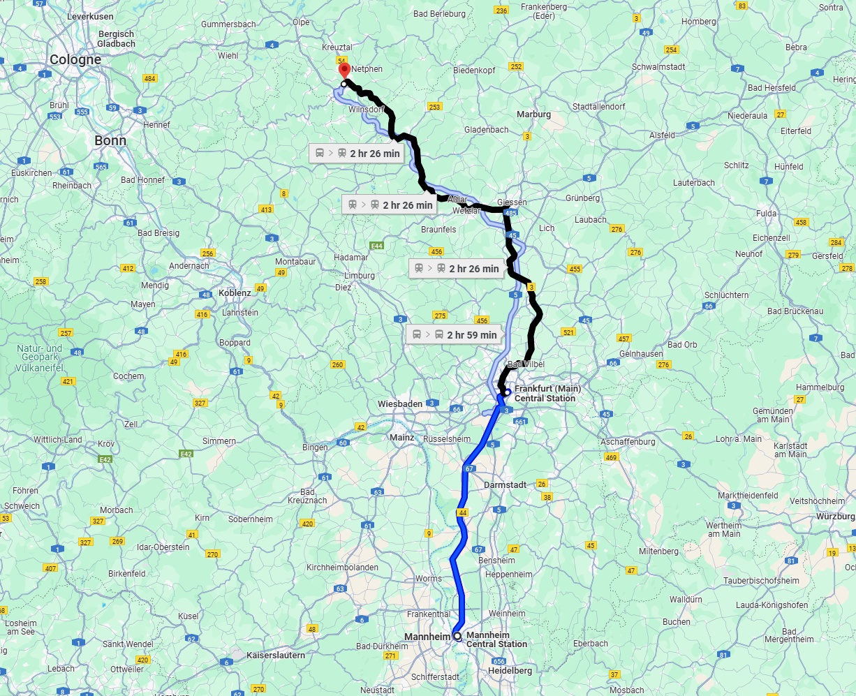 Anreise von Mannheim Zu Siegen Über 