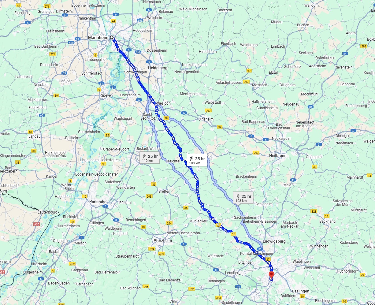 Anreise von Mannheim Zu Stuttgart Über 
