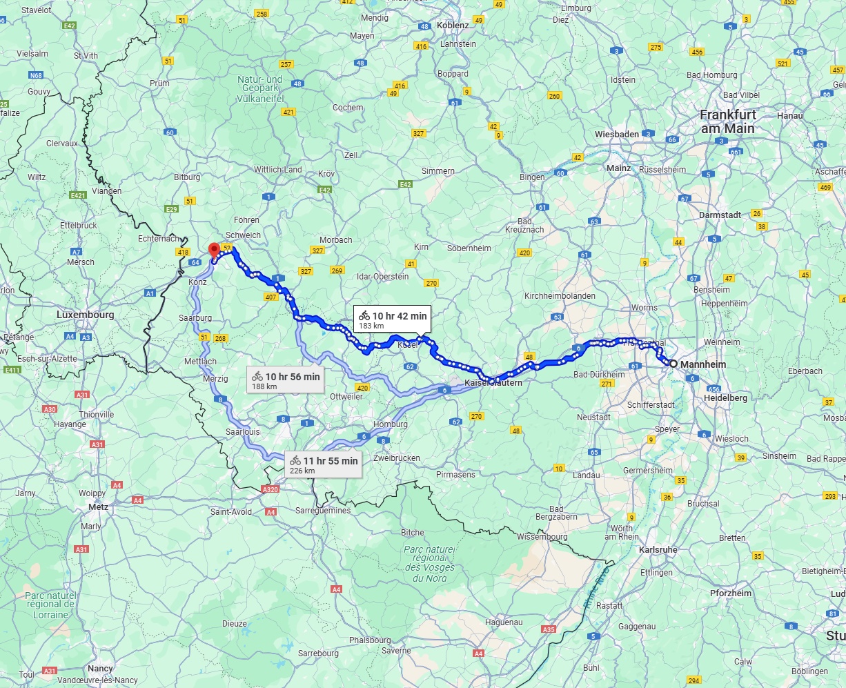 Anreise von Mannheim Zu Trier Über 