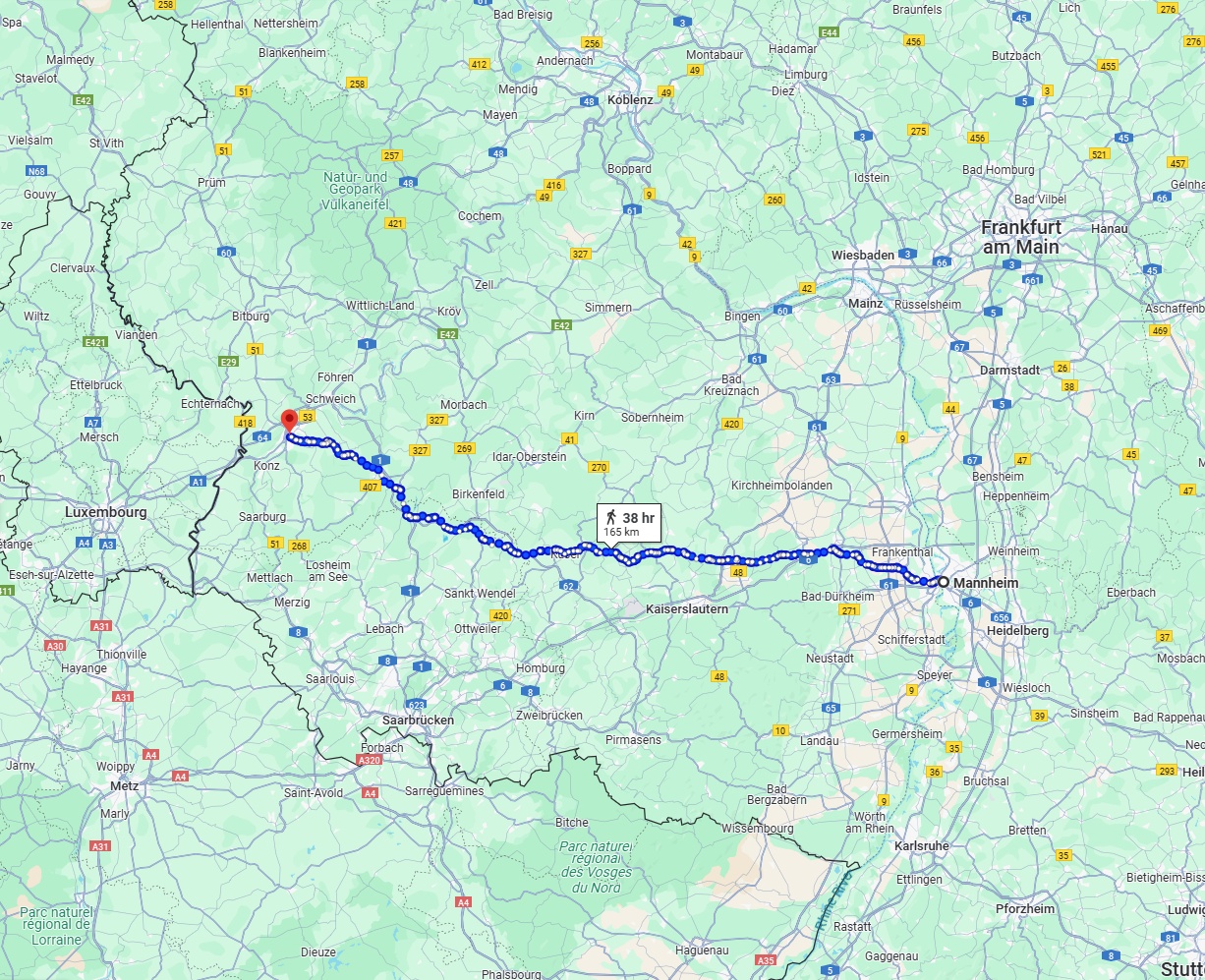 Anreise von Mannheim Zu Trier Über 