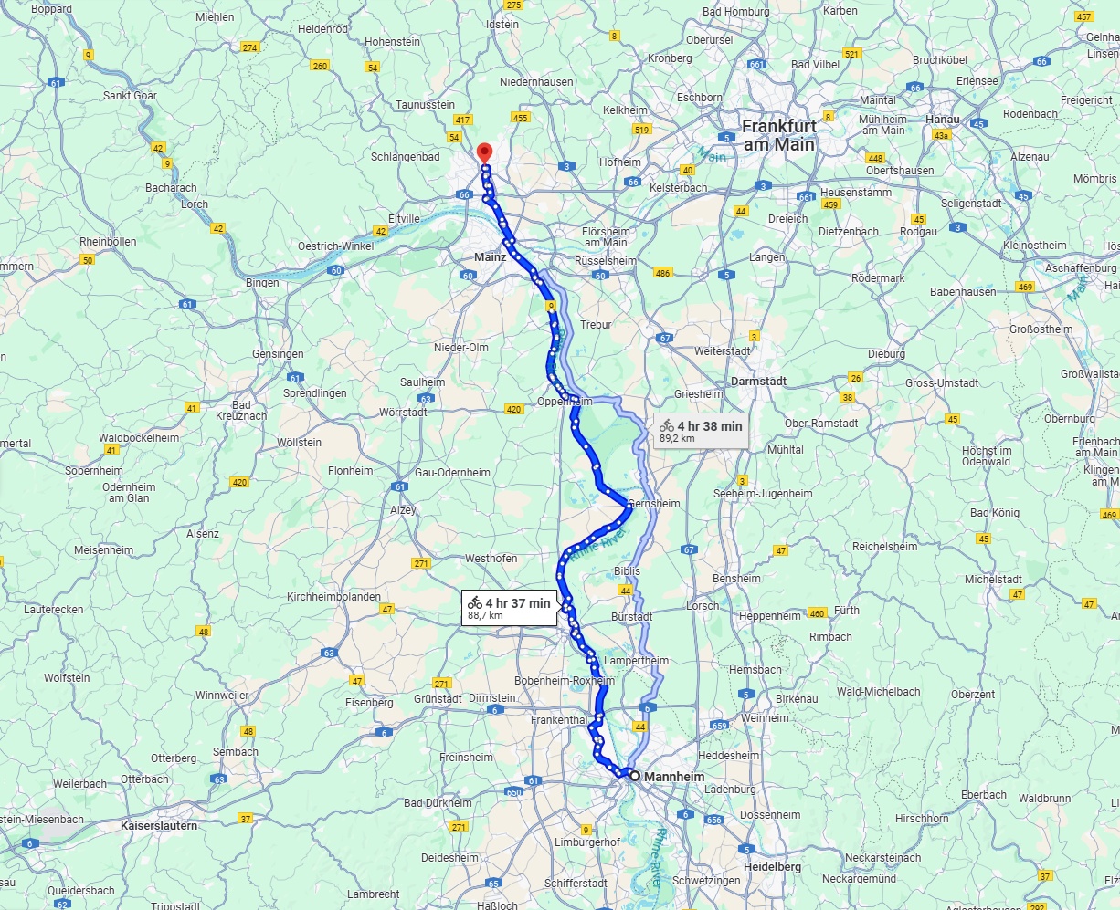 Anreise von Mannheim Zu Wiesbaden Über 