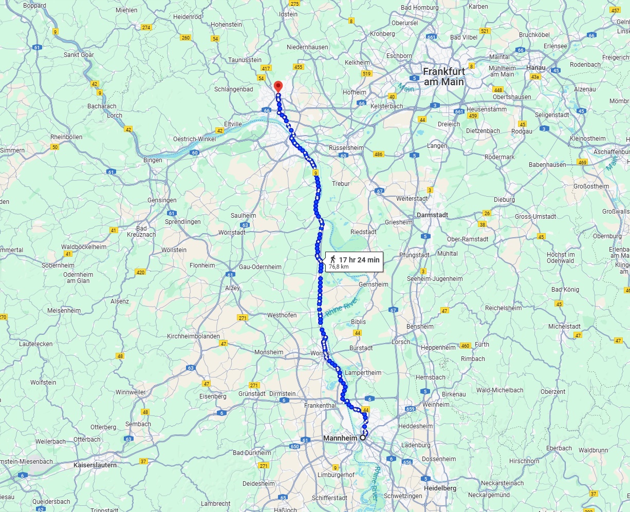 Anreise von Mannheim Zu Wiesbaden Über 
