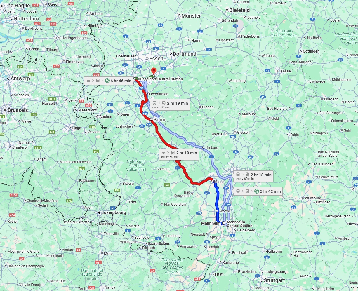Anreise von Mannheim Zu Wuppertal Über 