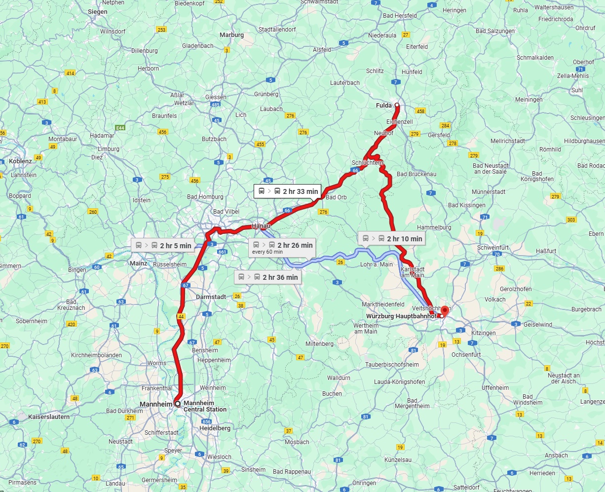 Anreise von Mannheim Zu Würzburg Über 