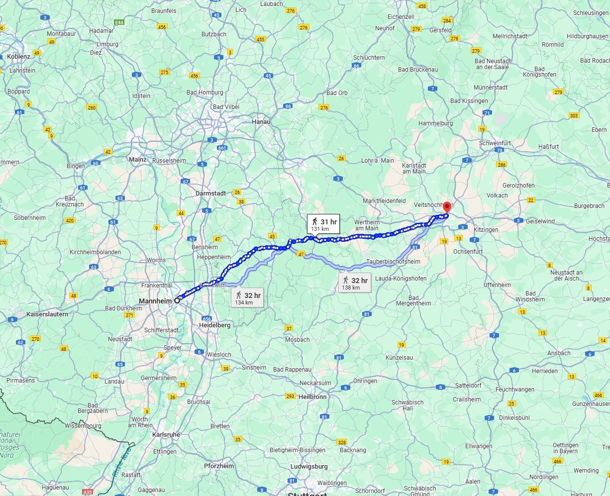 Anreise von Mannheim Zu Würzburg Über 