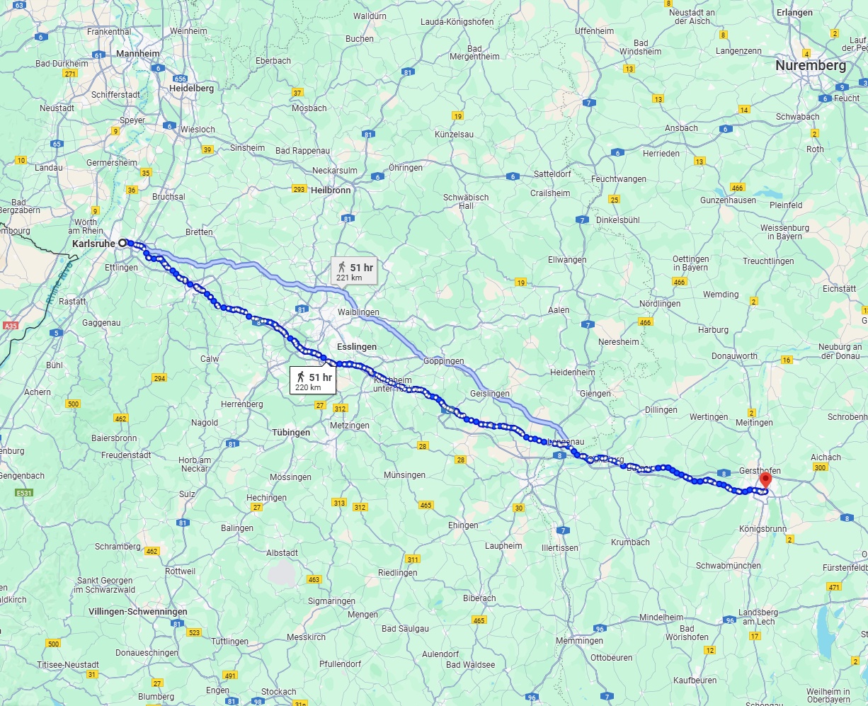 Anreise von Karlsruhe Zu Augsburg Über 