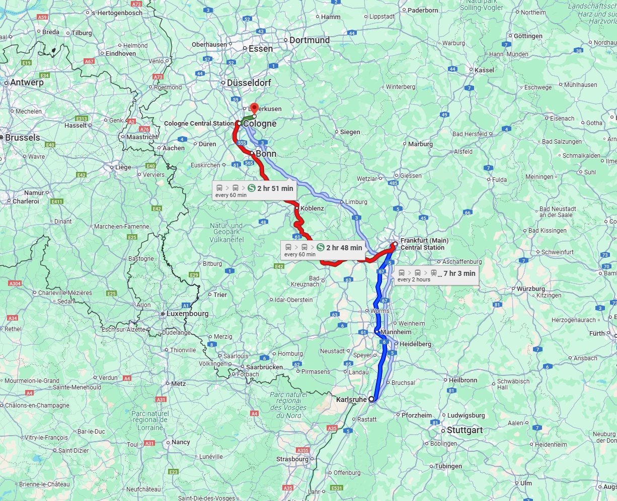 Anreise von Karlsruhe Zu Bergisch Gladbach Über 