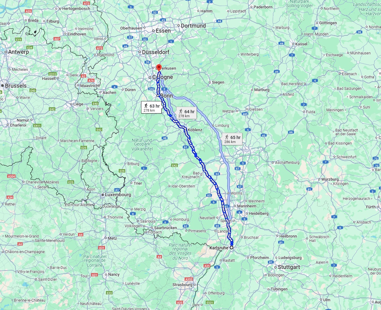 Anreise von Karlsruhe Zu Bergisch Gladbach Über 