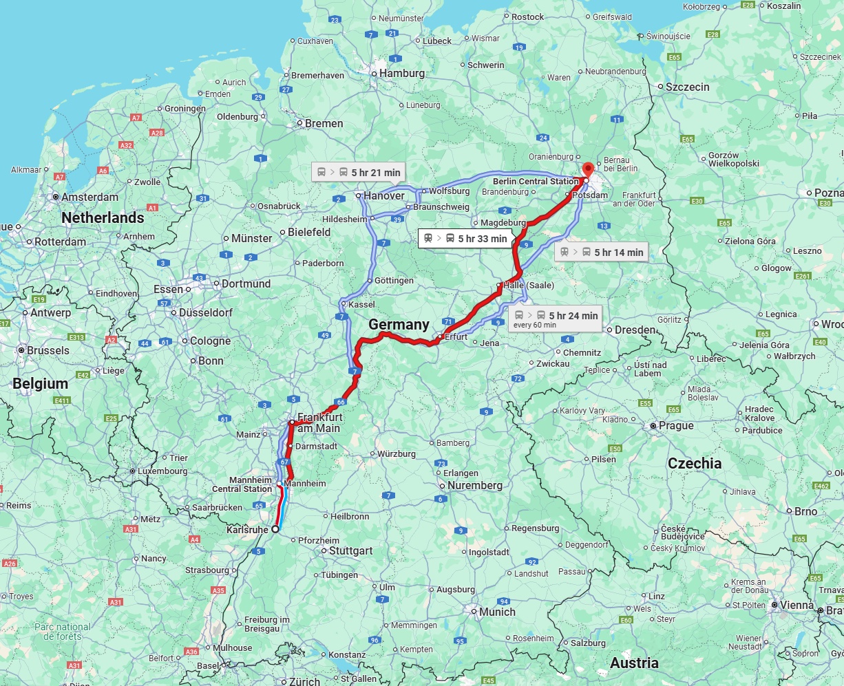 Anreise von Karlsruhe Zu Berlin Über 
