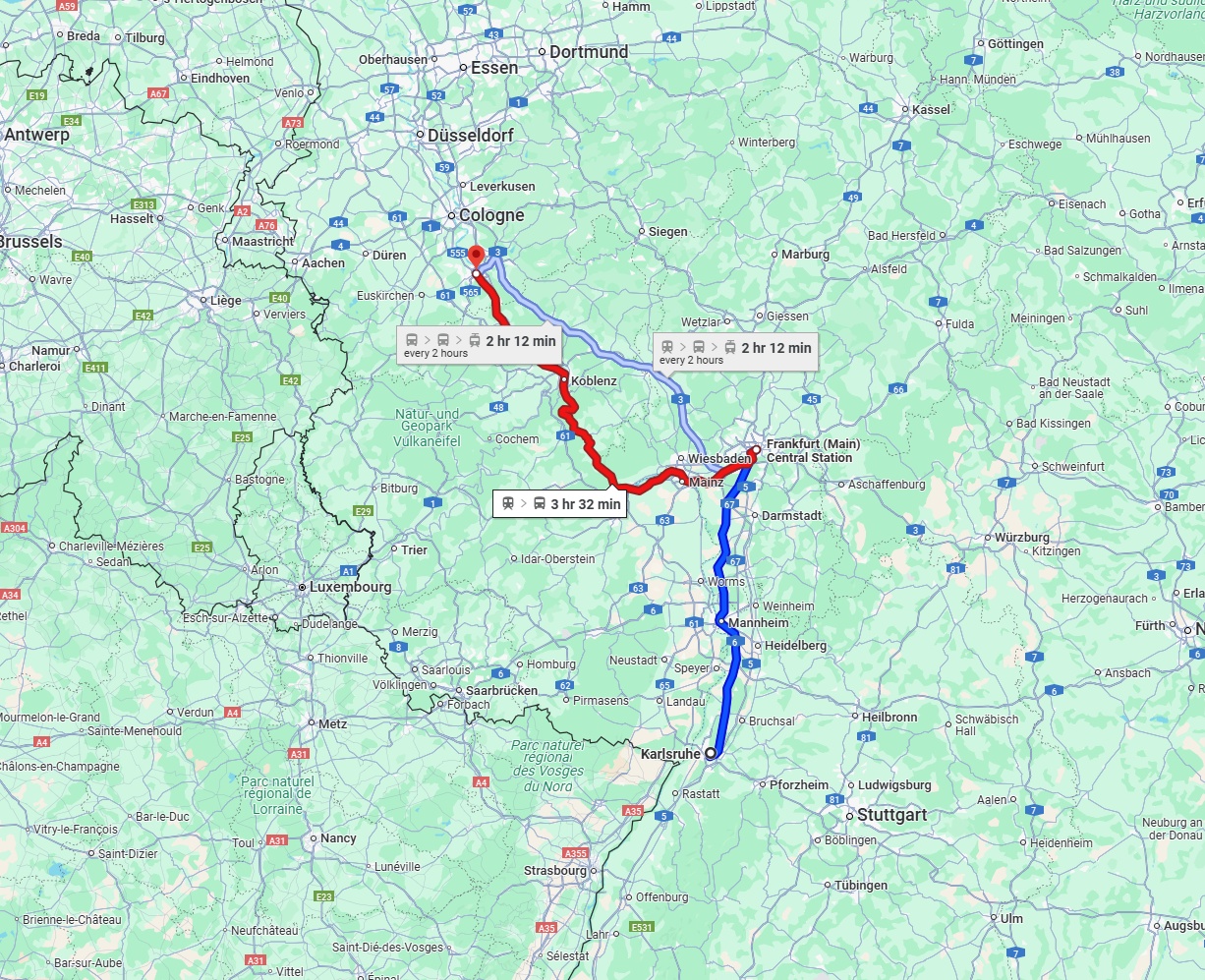 Anreise von Karlsruhe Zu Bonn Über 
