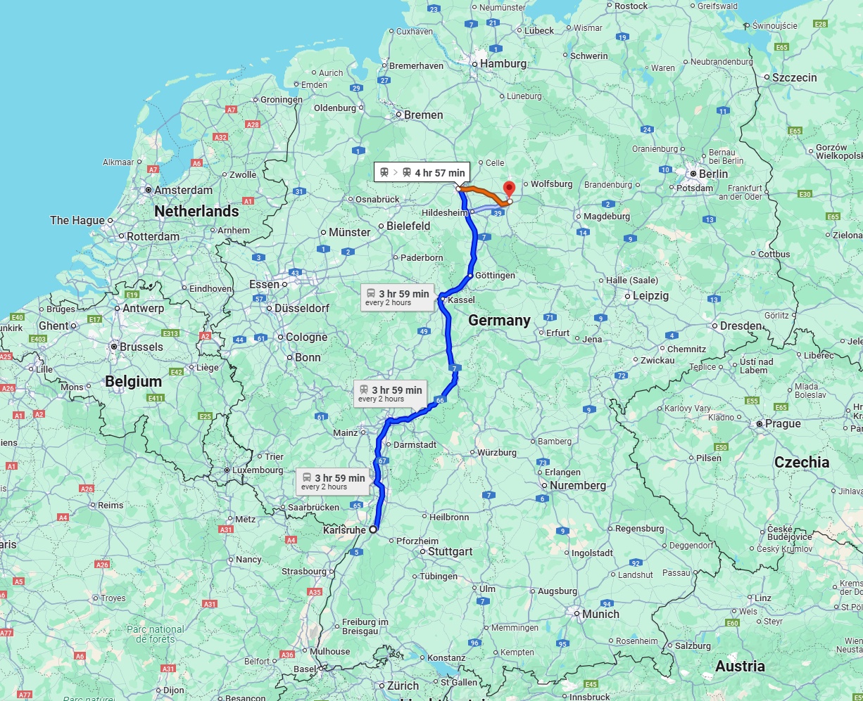 Anreise von Karlsruhe Zu Braunschweig Über 