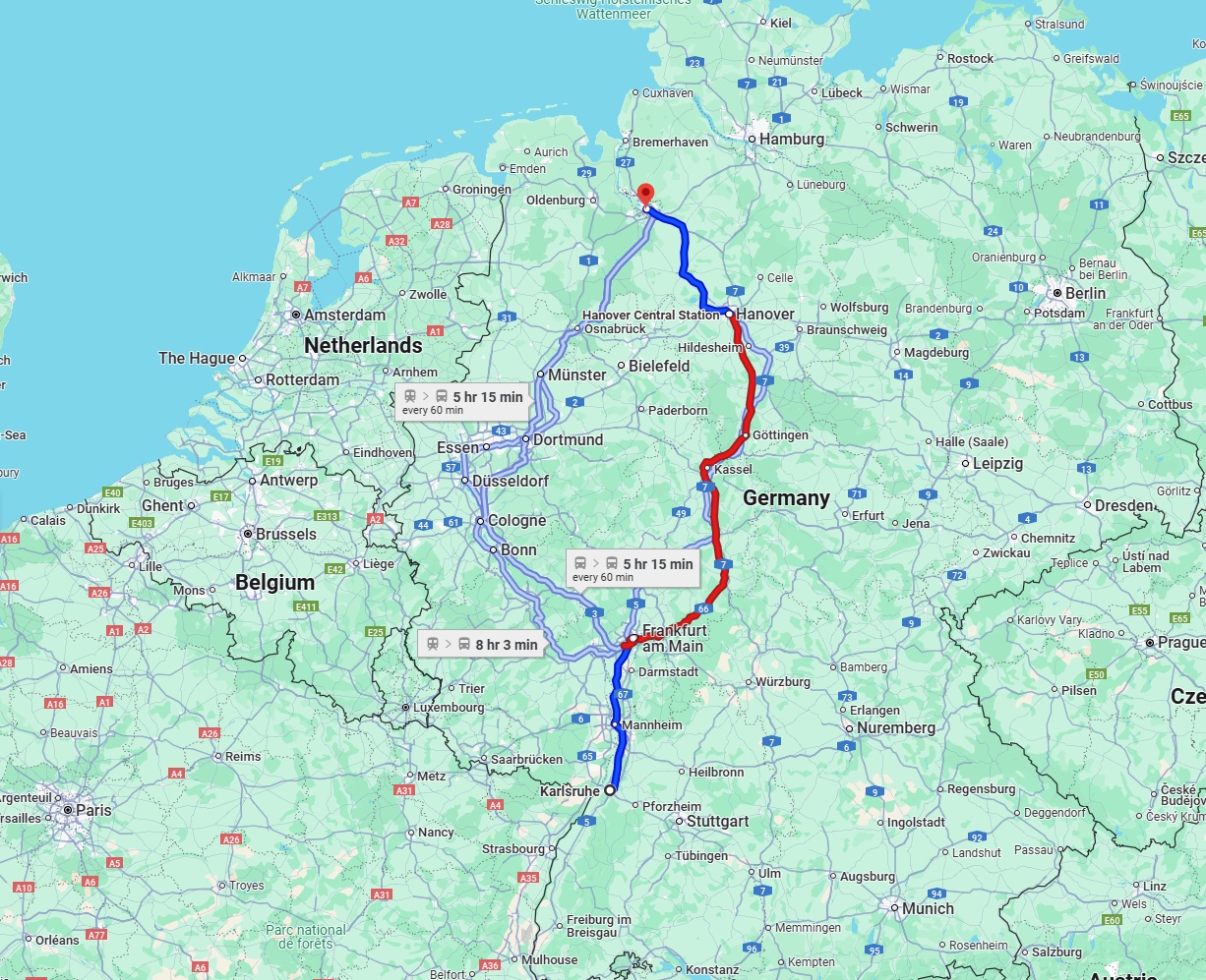 Anreise von Karlsruhe Zu Bremen Über 