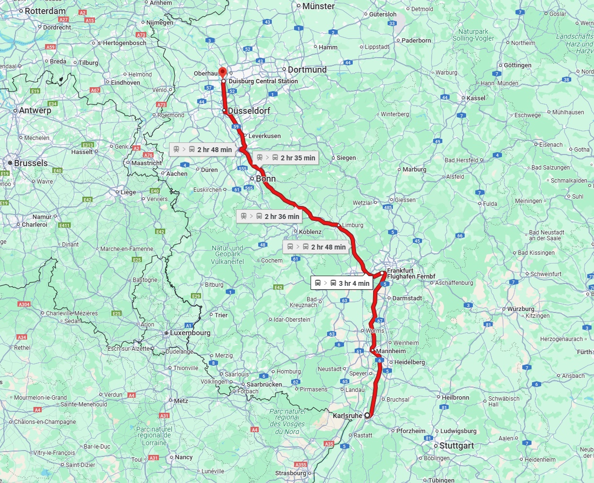 Anreise von Karlsruhe Zu Duisburg Über 