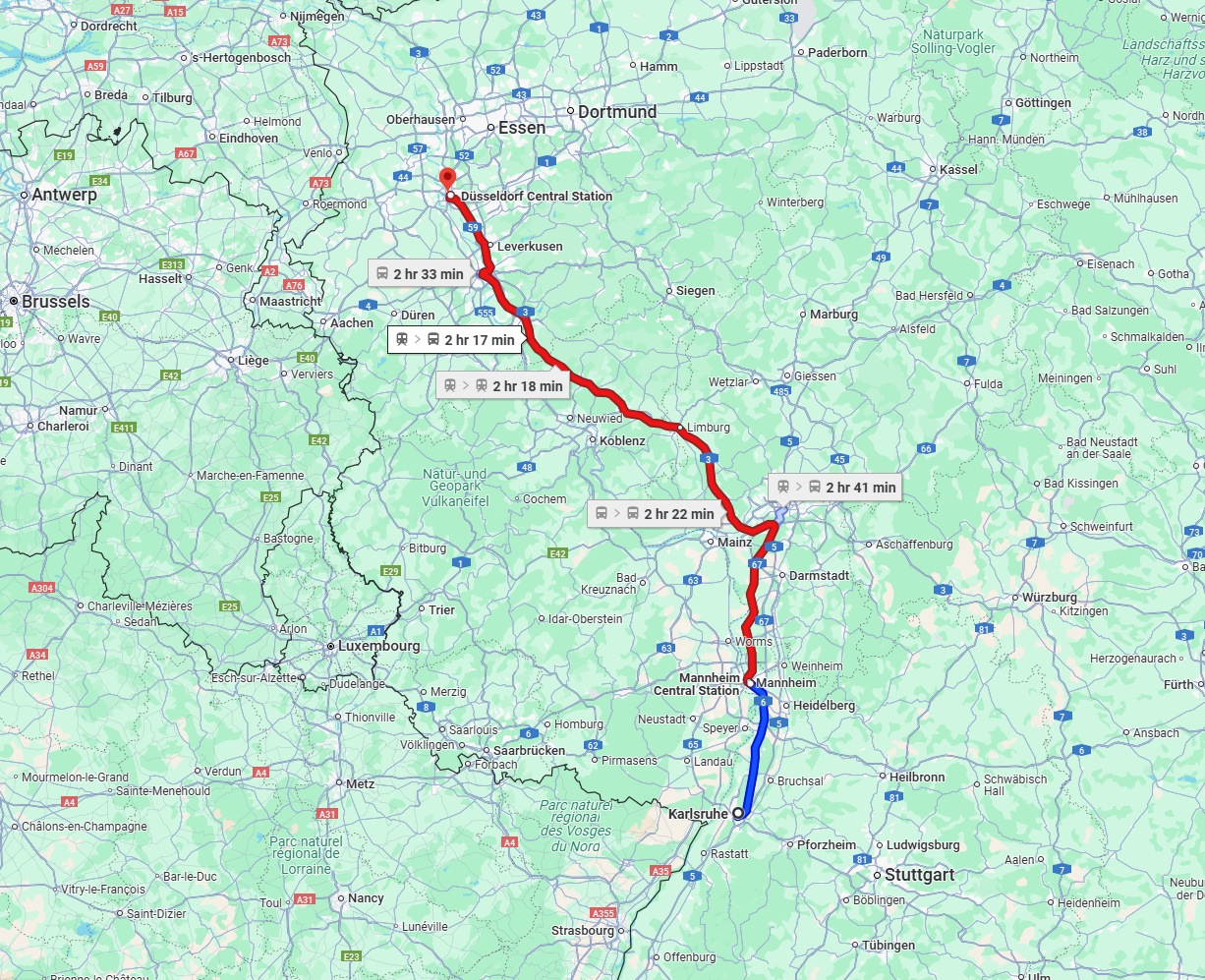 Anreise von Karlsruhe Zu Düsseldorf Über 