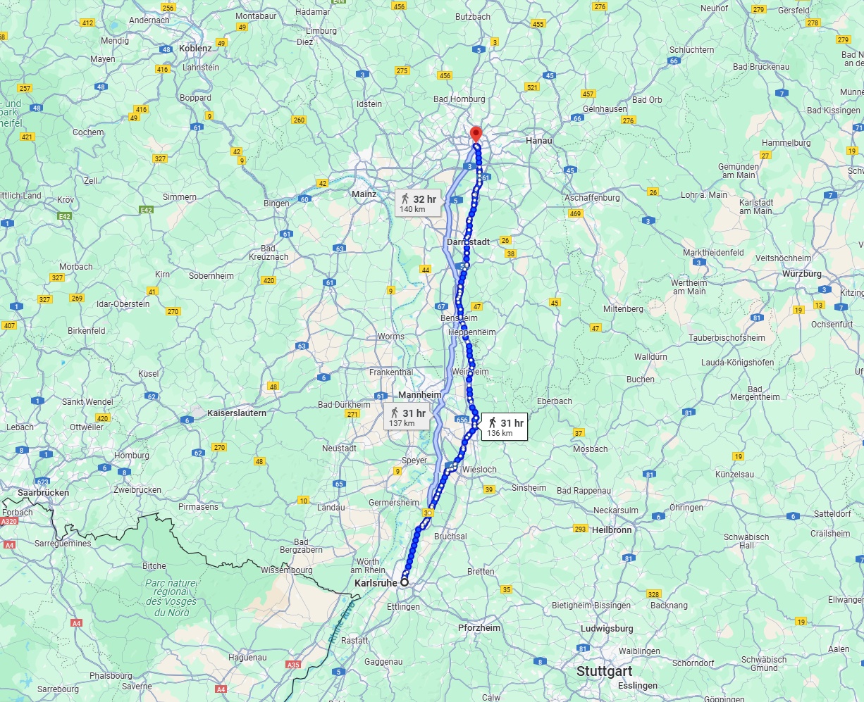 Anreise von Karlsruhe Zu Frankfurt am Main Über 