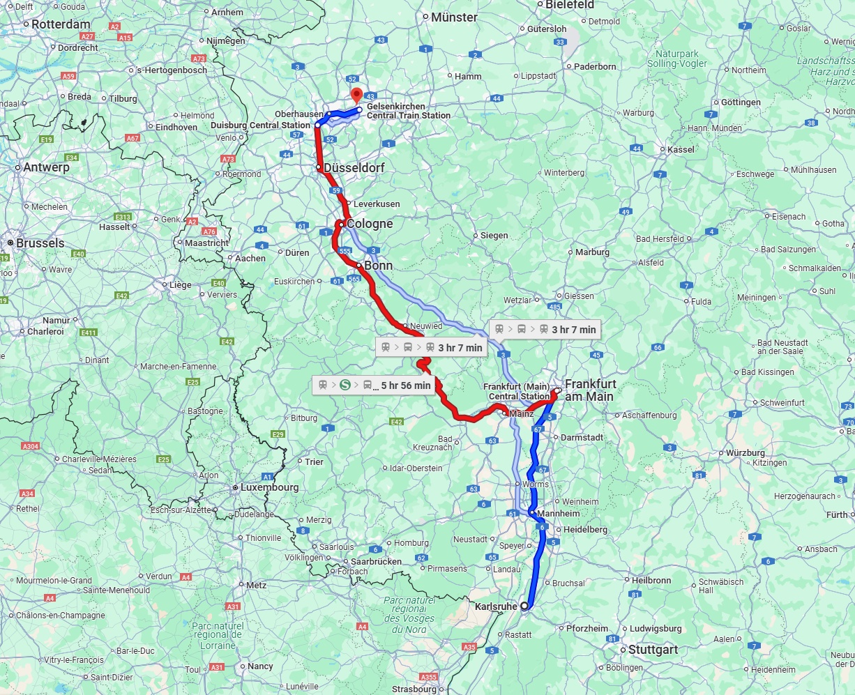 Anreise von Karlsruhe Zu Gelsenkirchen Über 
