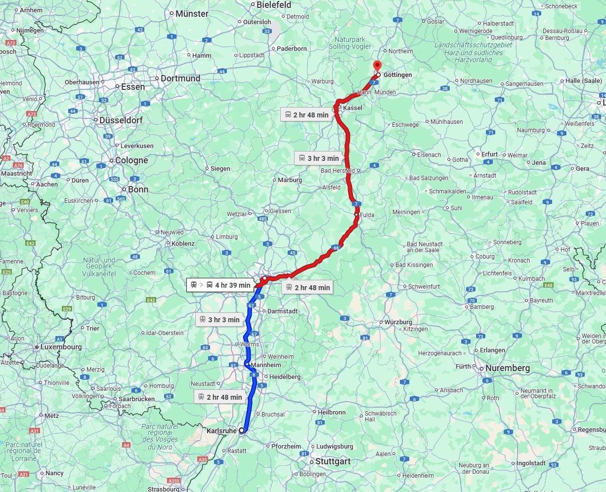 Anreise von Karlsruhe Zu Göttingen Über 