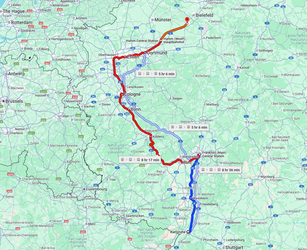 Anreise von Karlsruhe Zu Gütersloh Über 