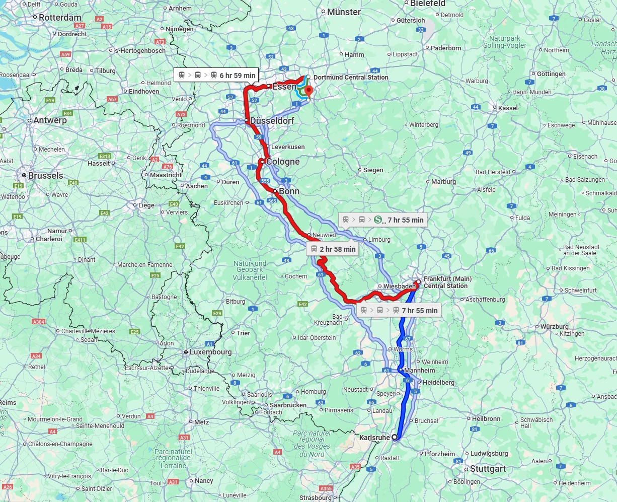 Anreise von Karlsruhe Zu Hagen Über 