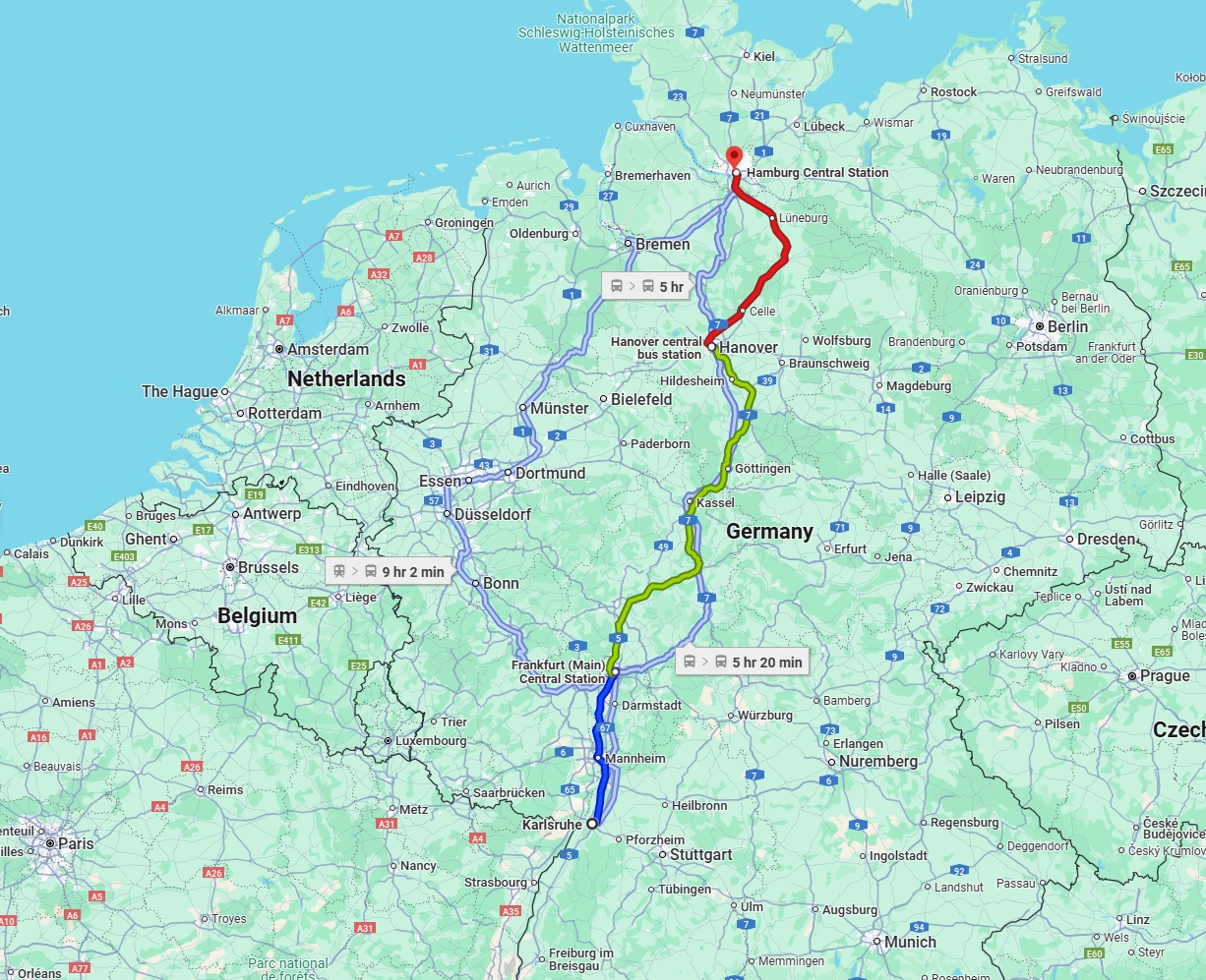 Anreise von Karlsruhe Zu Hamburg Über 
