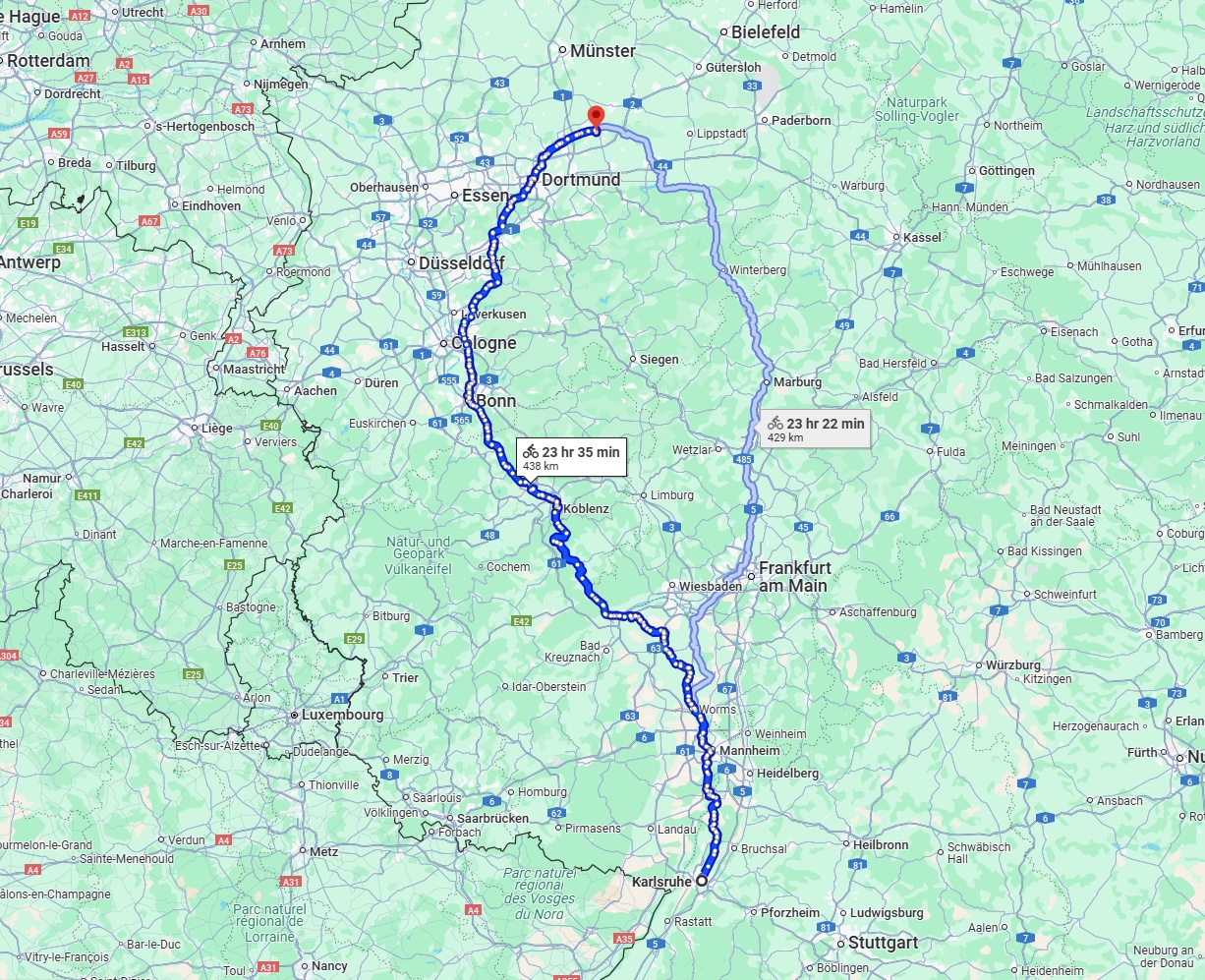 Anreise von Karlsruhe Zu Hamm Über 