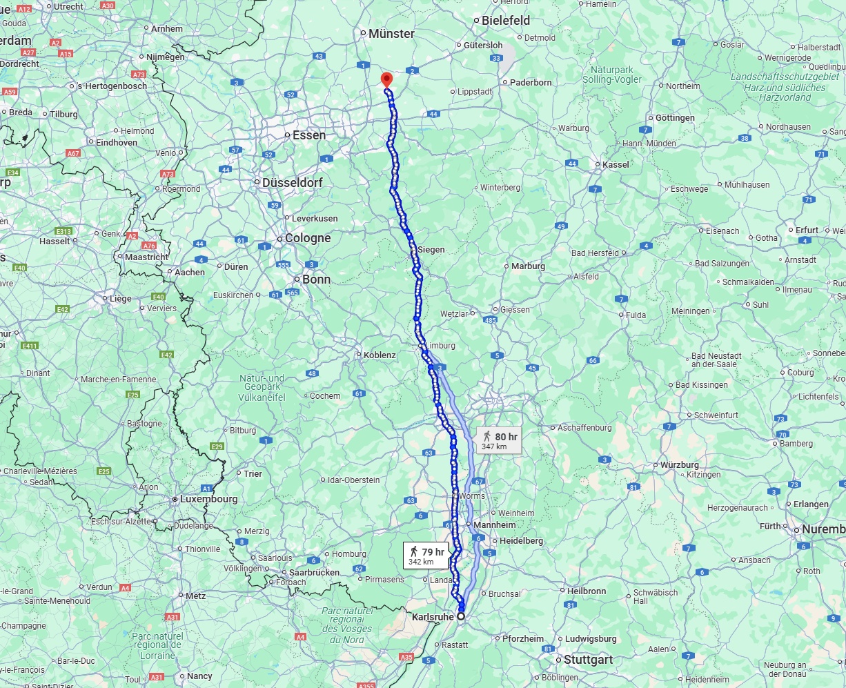 Anreise von Karlsruhe Zu Hamm Über 