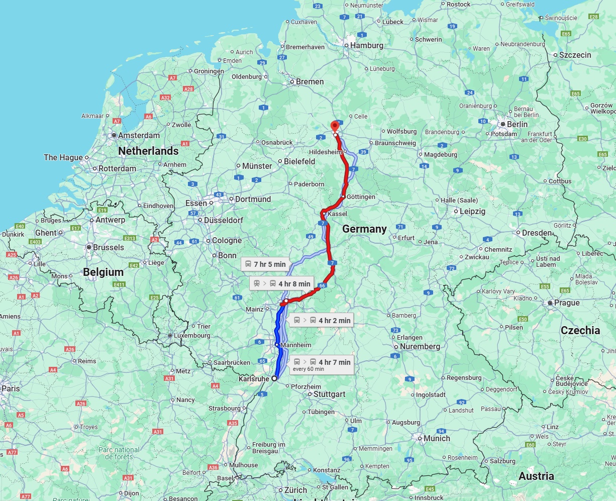 Anreise von Karlsruhe Zu Hannover Über 