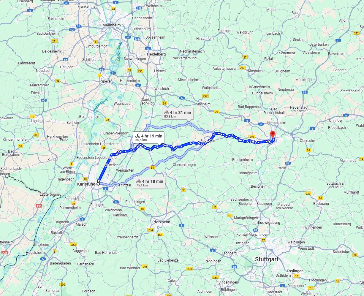 Anreise von Karlsruhe Zu Heilbronn Über 