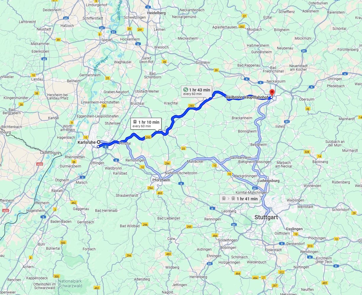 Anreise von Karlsruhe Zu Heilbronn Über 