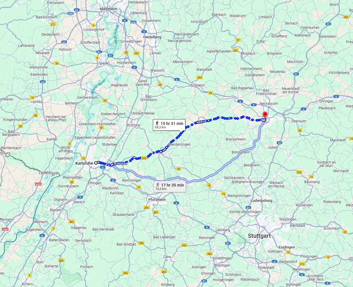 Anreise von Karlsruhe Zu Heilbronn Über 