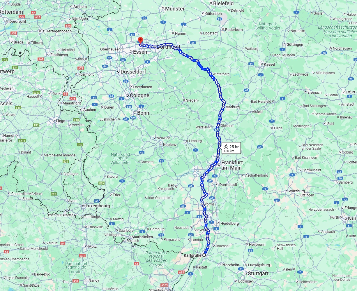 Anreise von Karlsruhe Zu Herne Über 