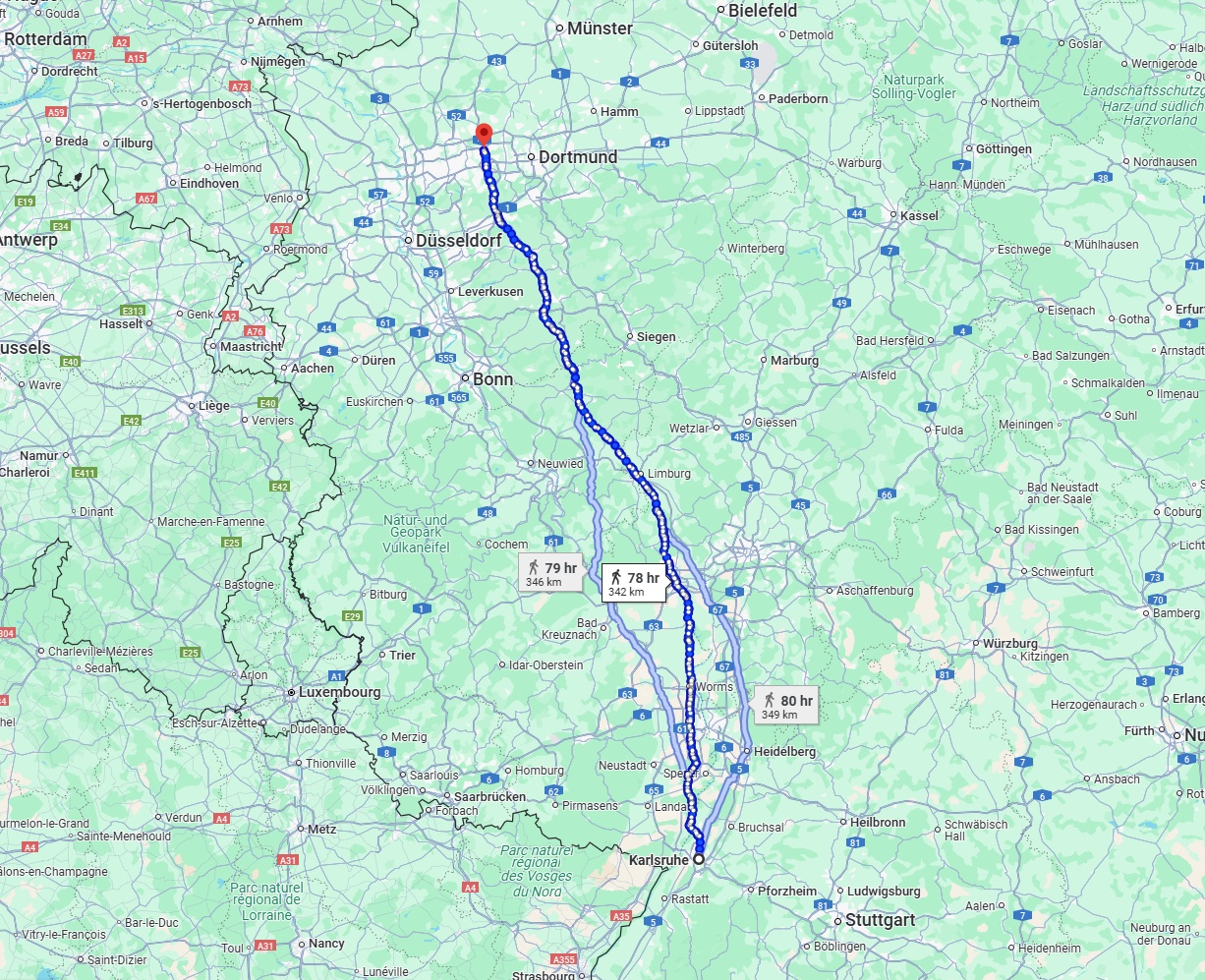 Anreise von Karlsruhe Zu Herne Über 