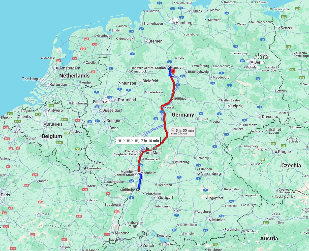 Anreise von Karlsruhe Zu Hildesheim Über 